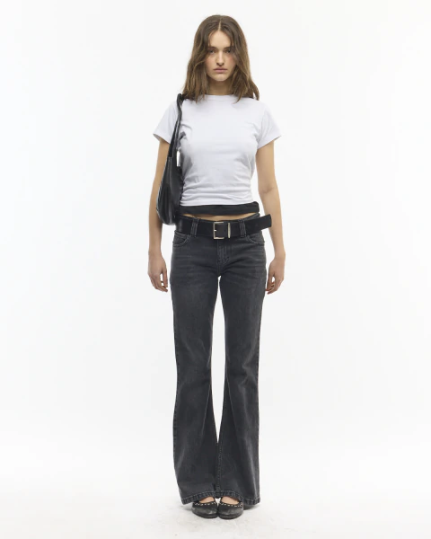 Mid Bootcut Grit Black Negrido