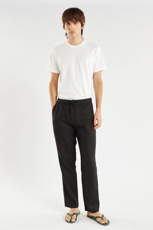 Pantalon chino elastico lino - Imagen 3